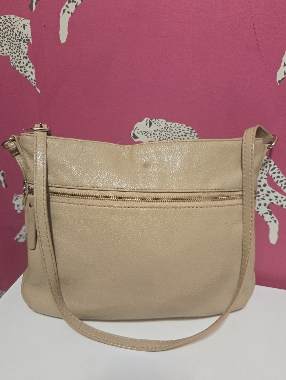 Kate Spade Tan Pebbled Leather Crossbody Bag